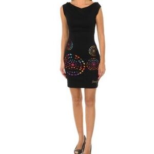 DESIGUAL Short Sleeve Dress,
black Laser Cut